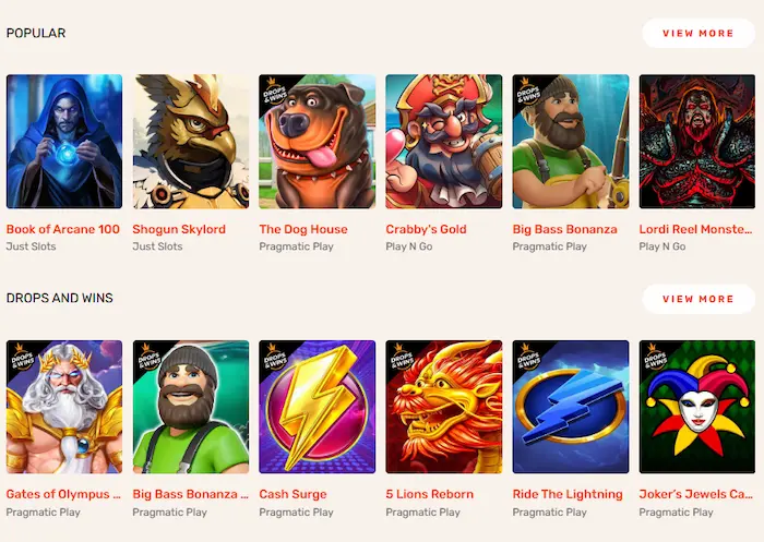 KOI Casino games
